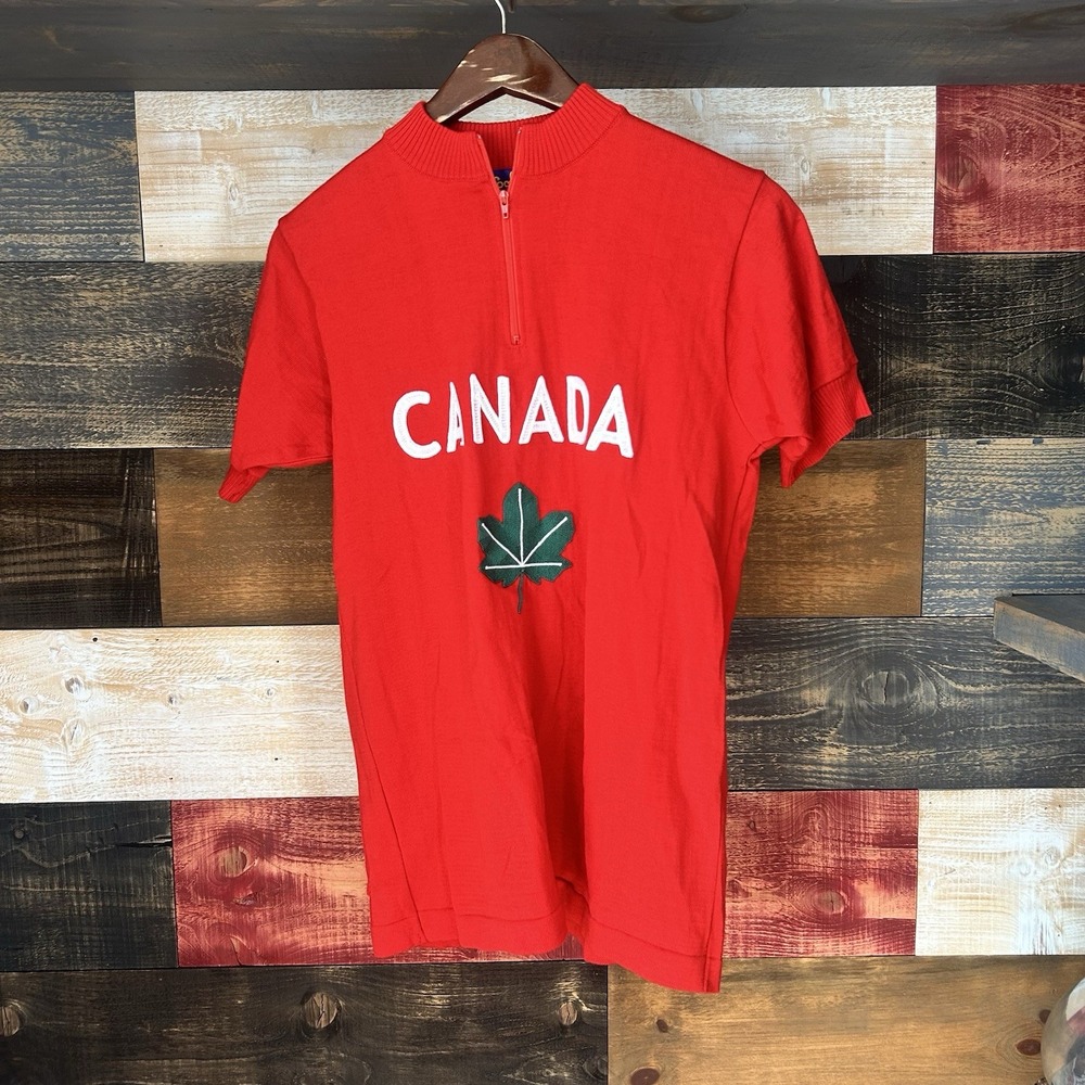 Woolistic Merino Wool Canada Cycling Shirt Jersey Men's Small